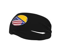 Fasce per capelli con bandiera Yin Yang, combinazione di America e Bosnia-Erzegovina, per uomo e donna, antiscivolo, traspiranti, per palestra, basket, yoga.