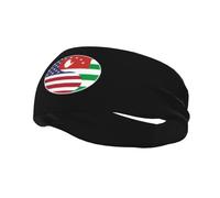 Fasce per capelli con bandiera Yin Yang, combinazione di America e Repubblica di Abkhazia, per uomo e donna, antiscivolo, traspiranti, per palestra, basket, yoga.