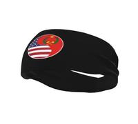 Fasce per capelli con bandiera Yin Yang, combinazione di America e Repubblica Popolare del Congo, per uomo e donna, antiscivolo, traspiranti, per palestra, basket, yoga.