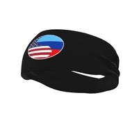 Fasce per capelli con bandiera Yin Yang, combinazione di America e Repubblica Popolare di Luhansk, per uomo e donna, antiscivolo, traspiranti, per palestra, basket, yoga.