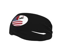 Fasce per capelli con bandiera Yin Yang, combinazione di America e Storm Bear, per uomo e donna, antiscivolo, traspiranti, per palestra, basket, yoga.