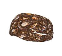 Fasce per capelli con biscotti al cioccolato e nocciole, fascia antisudore sportiva, fasce per esercizi atletici, turbante, testa per capelli, per uomo e donna, yoga e fitness