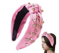 Fasce per capelli con cuore d'amore, fascia annodata con strass | Fascia per capelli a cuore largo da donna,Fasce per capelli alla moda per ragazze, feste di vacanza Decorazioni in costume per feste