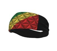 Fasce per capelli con effetto poligonale con la bandiera della Repubblica del Congo, per uomo e donna, antiscivolo, traspiranti, per palestra, basket, yoga.