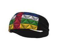 Fasce per capelli con effetto poligonale della bandiera della Repubblica Centrafricana, per uomo e donna, antiscivolo, traspiranti, per palestra, basket, yoga.