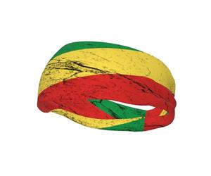 Fasce per capelli con effetto texture con bandiera della Repubblica del Congo, per uomo e donna, antiscivolo, traspiranti, per palestra, basket, yoga.