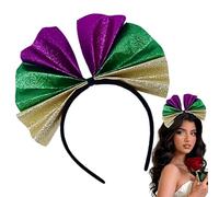 Fasce per capelli con fiocco, grande fascia per capelli con paillettes, decorazione per martedì grasso, graziosa fascia per capelli per martedì grasso, accessorio per capelli per donne e bambini