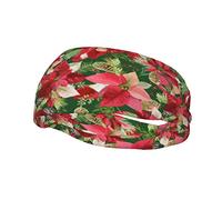 Fasce per capelli con fiori di Natale e stelle di Natale, fascia sportiva, fascia per esercizi atletici, turbante, testa per capelli, per uomo e donna, yoga e fitness