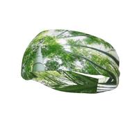 Fasce per capelli con foglie di palma e fiori di ibisco rosso e rosa per donna, fascia antiscivolo per il viso, fascia per il trucco, fascia per la corsa sportiva, fascia elastica per il sudore, fasce