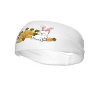 Fasce per capelli con gatto carino e un mucchio di carote, per uomo e donna, antiscivolo, traspiranti, per palestra, basket, yoga.