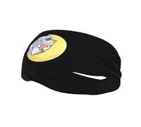 Fasce per capelli con gatto e cuore sulla luna, per uomo e donna, antiscivolo, traspiranti, per palestra, basket, yoga.