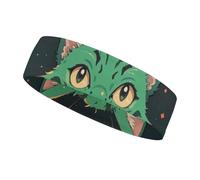 Fasce per capelli con gatto verde anime, per donne e uomini, adatte a tutte le dimensioni della testa, ultra assorbente e antiscivolo, fascia per il sudore per corsa, yoga, palestra