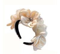 Fasce per capelli con grandi fiori per donne e ragazze, accessori per capelli da sposa, accessori per capelli da damigella d'onore, colore bianco