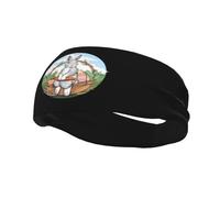 Fasce per capelli con il coniglio seduto in un cesto di uova di Pasqua, per uomo e donna, antiscivolo, traspiranti, per palestra, basket, yoga.