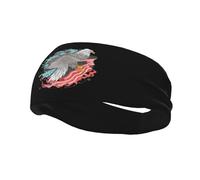 Fasce per capelli con l'aquila davanti alla bandiera americana, per uomo e donna, antiscivolo, traspiranti, per palestra, basket, yoga.