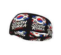 Fasce per capelli con mappa e bandiera della Corea del Sud per uomo e donna | Tessuto traspirante che mantiene freschi, controllo del sudore per un comfort ottimale, vestibilità elegante per corsa, pa