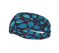Fasce per capelli con motivo a balena senza cuciture, per uomo e donna, antiscivolo, traspiranti, per palestra, basket, yoga.