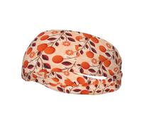 Fasce per capelli con motivo a frutta arancione senza cuciture, per uomo e donna, antiscivolo, traspiranti, per palestra, basket, yoga.