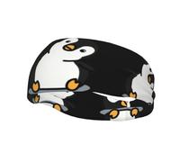 Fasce per capelli con motivo a pinguino carino e divertente, fascia antisudore sportiva, fasce per esercizi atletici, turbante per capelli, per uomo e donna, yoga e fitness
