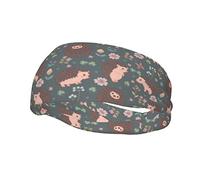 Fasce per capelli con motivo a riccio e fiori, fascia sportiva, fasce per esercizi atletici, turbante, testa per capelli, per uomo e donna, yoga e fitness