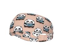 Fasce per capelli con motivo senza cuciture a forma di panda che legge libri, per uomo e donna, antiscivolo, traspiranti, per palestra, basket, yoga.