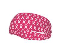 Fasce per capelli con motivo senza cuciture e nastro rosa per la consapevolezza del cancro al seno, per uomo e donna, antiscivolo, traspiranti, per palestra, basket, yoga.