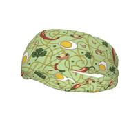 Fasce per capelli con motivo zuppa di noodle ramen, fascia antisudore sportiva, fasce per esercizi atletici, turbante, testa per capelli, per uomo e donna, yoga e fitness