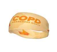 Fasce per capelli con nastro arancione per il mese della consapevolezza della BPCO, fascia antisudore sportiva, fasce per esercizi atletici, turbante, testa per capelli per uomo e donna, yoga e fitnes