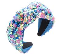 Fasce per capelli con nodi delicati a tesa larga con paillettes piene donne adolescenti lavare viso trucco copricapo