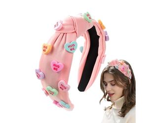 Fasce per capelli con nodi larghi, fasce per capelli impreziosite - Fascia per il lavaggio del viso con fascia per spa per San | Copricapo per il trucco, decorazioni stagionali con cuore d'amore morbi