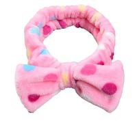 Fasce per capelli con nodo elastico fascia per la testa regolabile fascia per capelli a righe per lavaggio viso yoga corsa rosa puntino colorato