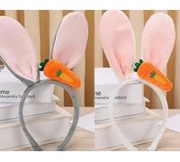 Fasce Per Capelli Con Orecchie Di Carota E Coniglio Da 2 Pezzi Con Fiocchi Di, Morbide E Comode Da Indossare, Adatte Alle Ragazze Per Lavarsi Il Viso, Bianchi).