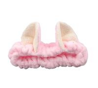 Fasce per capelli con orecchie di gatto, per donne e ragazze, in pile corallo, per il trucco, per lavare il viso, accessori per capelli per la cura della pelle (pesca)