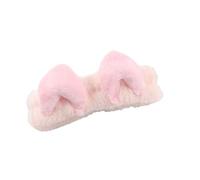 Fasce per capelli con orecchie di gatto, per donne e ragazze, in pile di corallo, per il trucco, per lavare il viso, accessori per capelli per la cura della pelle (rosa chiaro)