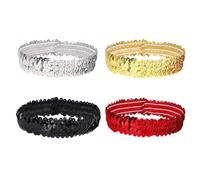 Fasce Per Capelli Con Paillettes Da Danza In 4 Pezzi, Copricapo Alla Moda E Scintillanti, Altamente Elastici, Comodi E Resistenti Da Indossare, Adatti Per Concerti E Spettacoli Teatrali.
