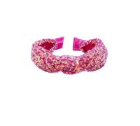 Fasce per capelli con paillettes rosa annodate e per ragazze e donne con paillettes scintillanti fasce per capelli alla moda glitter largo nodo fascia per lo sport accessori per capelli carino regalo
