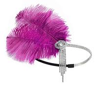 Fasce per capelli con piume per cocktail tea party copricapo per ragazze accessori per capelli anni '20 flapper fascia copricapo di cristallo per le donne