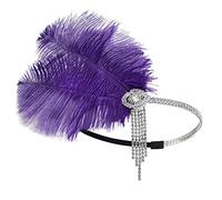 Fasce per capelli con piume per cocktail tea party copricapo per ragazze accessori per capelli anni '20 flapper fascia copricapo di cristallo per le donne