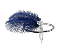 Fasce per capelli con piume per cocktail tea party copricapo per ragazze accessori per capelli anni '20 flapper fascia copricapo di cristallo per le donne
