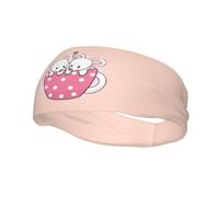 Fasce per capelli con simpatici topi innamorati dentro una tazza da caffè, per uomo e donna, antiscivolo, traspiranti, per palestra, basket, yoga.