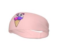 Fasce per capelli con simpatico panda e gelato dolce, per uomo e donna, antiscivolo, traspiranti, per palestra, basket, yoga.