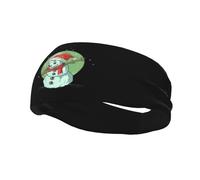 Fasce per capelli con simpatico pupazzo di neve che balla con una sciarpa, per uomo e donna, antiscivolo, traspiranti, per palestra, basket, yoga.