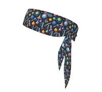Fasce per capelli con stampa a tema scienza dei cartoni animati, cravatta ninja karate, fasce per il sudore atletiche, fascia per la testa per allenamento traspirante