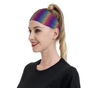 Fasce per capelli con stampa arcobaleno leopardata brillante per donne e uomini, fascia per capelli per corsa, calcio, palestra accessori