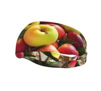 Fasce per capelli, con stampa di frutti gialli, verdi e rossi in un cestino, fasce sportive per corsa, fitness, yoga, ciclismo, anti-umidità