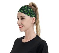Fasce per capelli con stampa di teschio di dinosauro verde fulmine, per donne e uomini, fascia per capelli per corsa, calcio, palestra, accessori