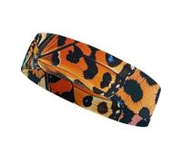 Fasce per capelli con stampa leopardata con farfalle e leopardo, per donne e uomini, adatta a tutte le dimensioni della testa, ultra assorbente e antiscivolo, per corsa, yoga, palestra