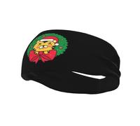 Fasce per capelli con tigre che indossa un cappello di Natale e una ghirlanda, per uomo e donna, antiscivolo, traspiranti, per palestra, basket, yoga