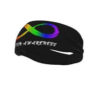 Fasce per capelli Consapevolezza dell'autismo Simbolo dell'infinito 1 Fascia per il sudore per donna Uomo-Fascia per yoga Fasce elastiche per capelli larghe per sport Fitness, Nero