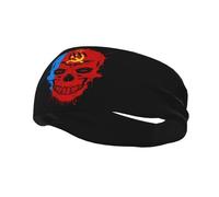 Fasce per capelli creative con teschio e bandiera nazionale della Repubblica Socialista Federativa Sovietica Russa, per uomo e donna, antiscivolo, traspiranti, per palestra, basket, yoga.